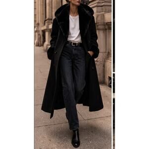 Vintage Leslie Fay Wool Hooded Maxi Coat Size 10